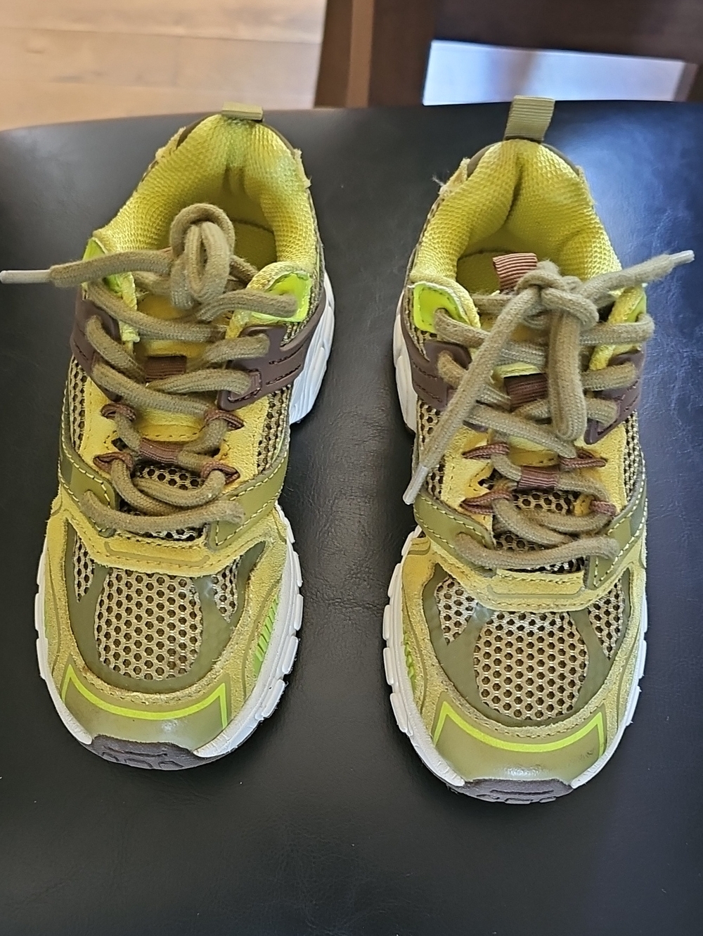 s30.Zara Kids Toddler Yellow and Olive Green Athletic Sneakers. Get A Free Book